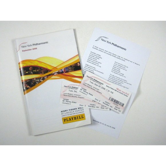 New York City Philharmonic Playbill September 2006 Ticket Maazel Heidi Murphy - Picture 1 of 11